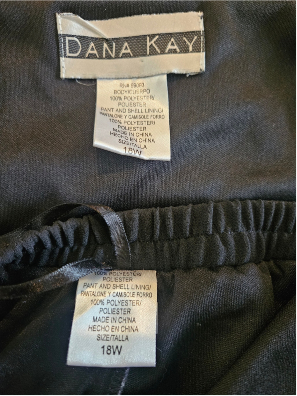 Women's Dana Kay Vintage Black Silver Evening Pantsuit Size 18W - Picture 3 of 8
